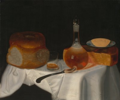 Still Life of Bread, Butter and Cheese by George Smith